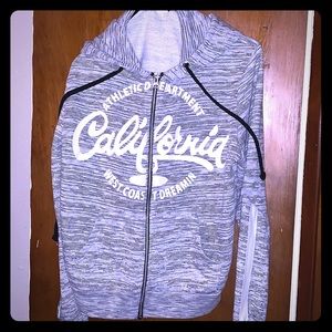 xL athletic department gray and white jacket